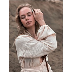 6850 Пляжный комбинезон из хлопка кремовый (остаток: 46-48)