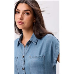 Платье джинс к/р P512-0310 l.blue