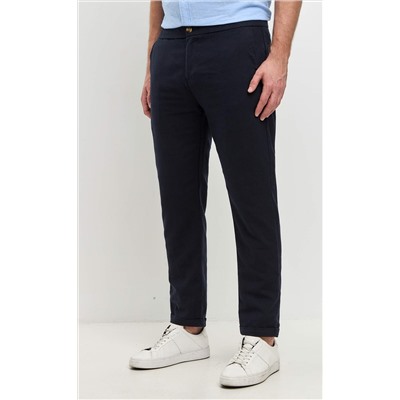 Брюки лен F211-0871 navy