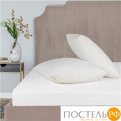 Dome ЛОРЕНО бел Простыня на резинке 200х200+25 (см), 1пр., хл/сат