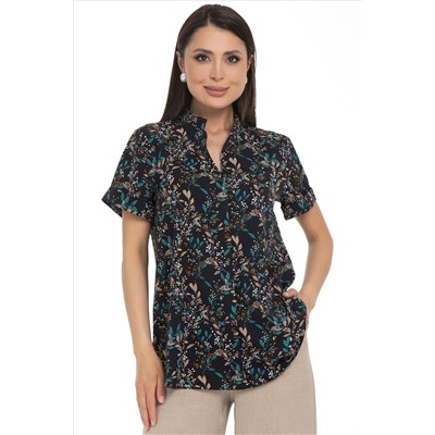 Блузка чёрная с принтом