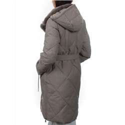 309 GRAY Пальто зимнее стеганое женское (200 гр. холлофайбер, натуральная норка)