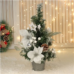 Искусственная ёлка настольная «Пуансетия белая» 36×19 см