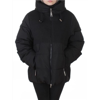 YR-6619 BLACK Куртка зимняя женская (150 гр. холлофайбер)