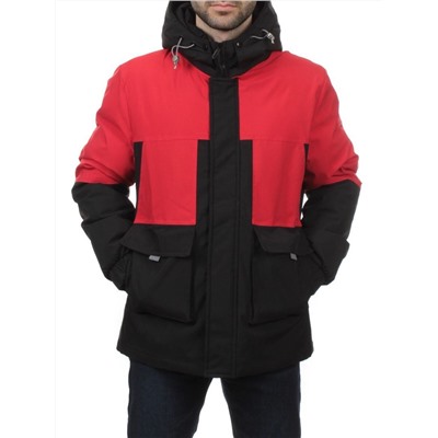 8875 BLACK RED Куртка мужская зимняя облегченная (130 гр. холлофайбер)