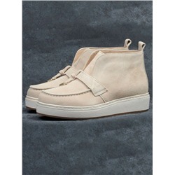 01-5172-5 BEIGE Ботинки женские демисезонные (натуральная замша, байка)