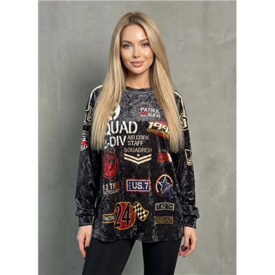 Лонгслив OVER SIZE (велюр)