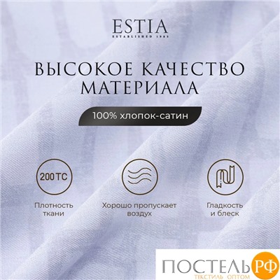 Estia ЭНТОН Простыня на резинке 160х200+30, 1 пр., хл./сатин серый