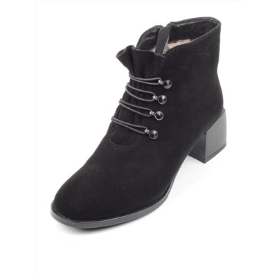 04-M20-6117 BLACK Ботинки женские зимние (натуральная замша, натуральный мех)