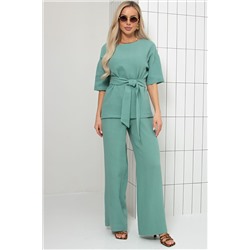 Костюм муслиновый мятного цвета с брюками Шейла №2