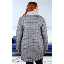 Пальто женское в клетку 252222, размер 48-54