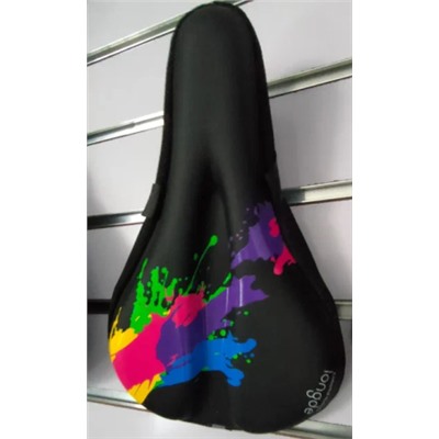 Чехол на велосипедное седло 28х18х3 см. COMIRON ONTARIO. Материал: Silicone-Sponge-PU leather. С затяжкой. Черный /уп 50/