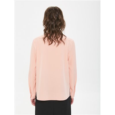 Блузка с бантом персикового цвета