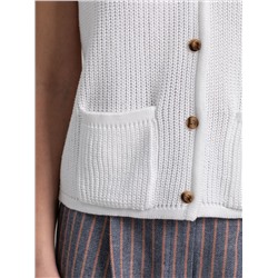 Жилет вязаный белый