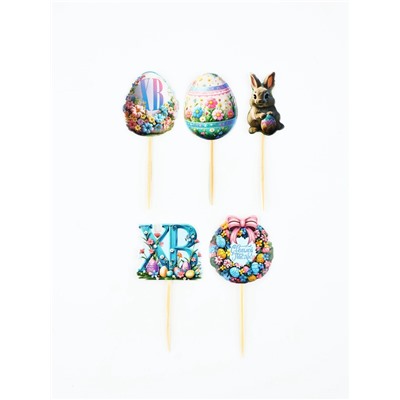 Набор для украшения кулича на Пасху «Зайки», 12×16×1 см