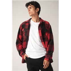 Мужская теплая рубашка в клетку Happyfox