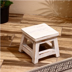 Табурет, 21×21×18 см, дерево албезия, белый