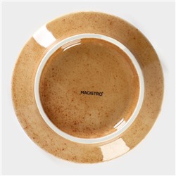 Тарелка глубокая Magistro Stone, d=18 см, фарфор, бежевая