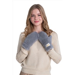 Варежки меховые на резинке СЕРЫЕ