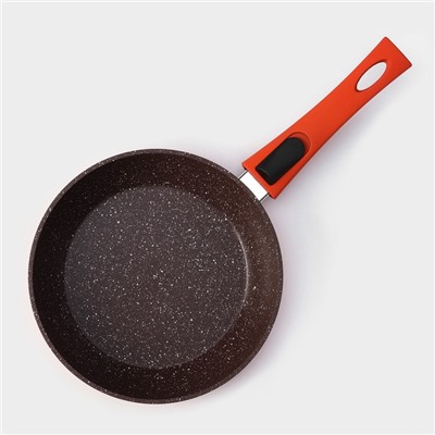 Сковорода Magistro Terra, d=20 см, съёмная ручка soft-touch, антипригарное покрытие, индукция, кованый алюминий, оранжевая