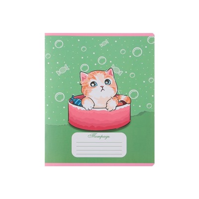 Комплект тетрадей из 10 штук, 18 листов в линию Calligrata "Котятки", обложка мелованная бумага, ВД-лак, блок №2, белизна 75% (серые листы), 5 видов по 2 штуки