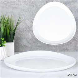 Тарелка плоская 200 мм десертная Треугольная белая  LXXP80 (WHITE) (уп 48)