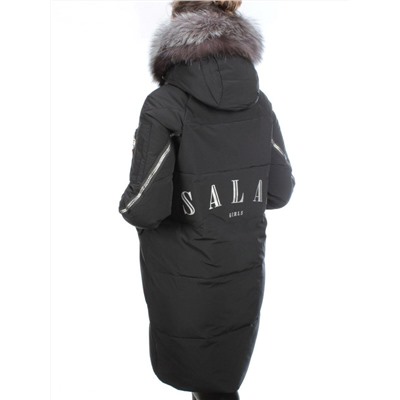 CU-19056 BLACK Пальто женское зимнее CUTEELF (200 гр. холлофайбера)