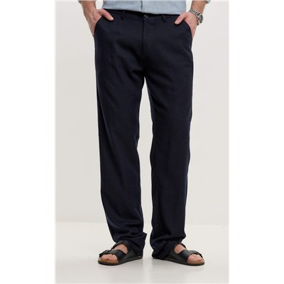 Брюки лен F511-0851 navy