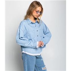 Джинсовая рубашка #КТ370, голубой