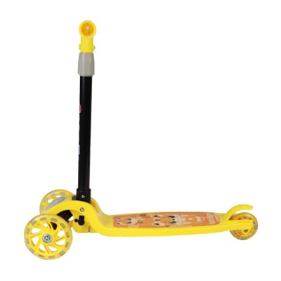 Самокат 3-х колесный SCOOTER Тигрёнок / 603 /уп 12/ жёлтый