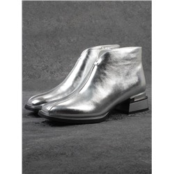 01-B50B-96C GREY/SILVER Ботинки демисезонные женские (натуральная кожа, байка)