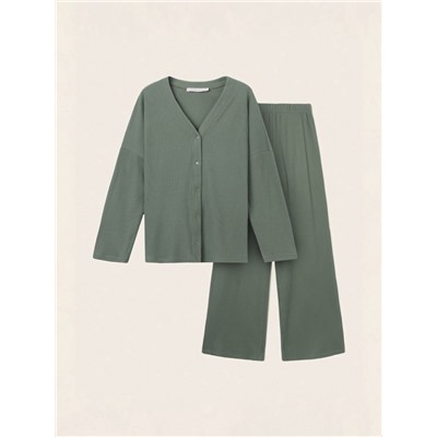 Пижама женская (рубашка, брюки) SL HOME Soft Home, оливковая