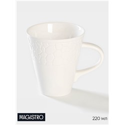 Кружка Magistro Rodos, 300 мл, фарфор, белая