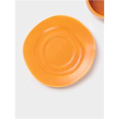 Чайная пара Magistro Potter, 2 предмета: чашка 250 мл, блюдце d=15.3 см, фарфор, оранжевая