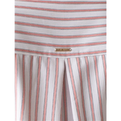 Укороченная блузка с рукавами буфами и с кулиской по низу из хлопка