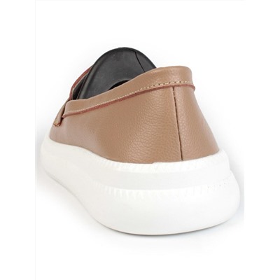 03-ZL-8501 DK. BEIGE/BROWN Полуботинки женские (натуральная кожа)