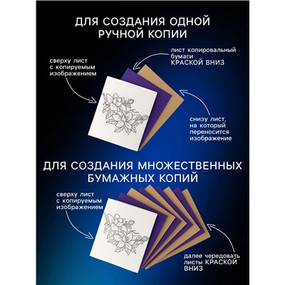 Бумага копировальная А4, 100 листов, синяя