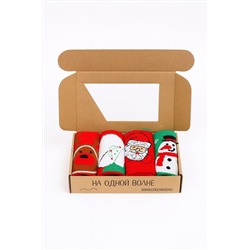 Носки НГ комплект 4 пары, р.35-40 "New Year's magic"