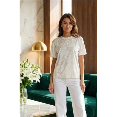 Футболка велюровая свободного кроя