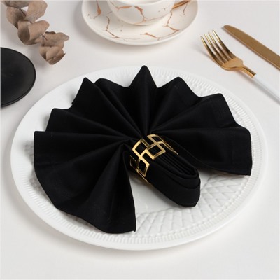 Салфетка декоративная «Этель», 40×40 см, саржа, 100% хлопок, саржа, 250 г/м², чёрная