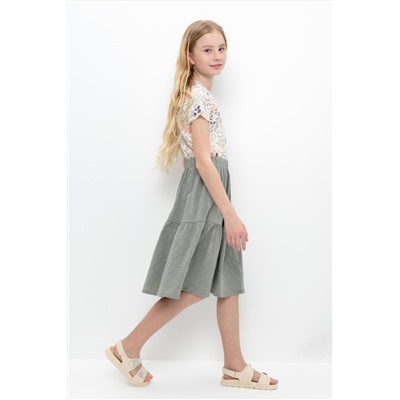 Юбка зеленый чай к373 Crockid