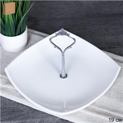 Ваза для фруктов 19 см белая квадратная / DPG-2/FJP85/FJP110YF(WHITE) /уп12/ C
