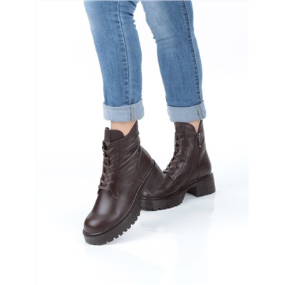 04-M3-1483 BROWN Ботинки зимние женские (натуральная кожа, натуральный мех)