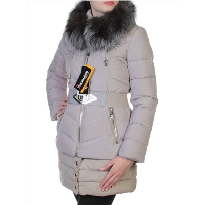 YM-L916 Пальто с мехом чернобурки KSA