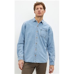 Рубашка джинс P311-1241 middle blue