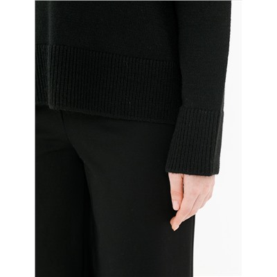 Свитер чёрный вязаный с ажурным рисунком