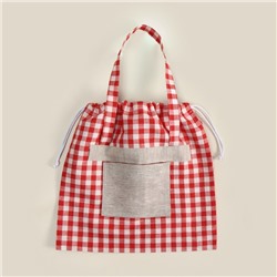 Сумка шоппер SL HOME Red cage, 50×50 см, 100% лён, 150 г/м2