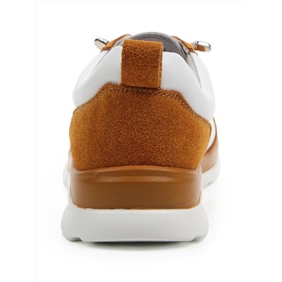 03-YA486-2 WHITE/SAND Кроссовки женские (натуральная кожа, натуральная замша)