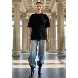 Футболка с кружевом OVER SIZE (хлопок)