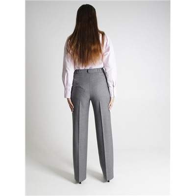 Женские брюки весна-осень Брюки трубы костюмная лапка серые с карманом